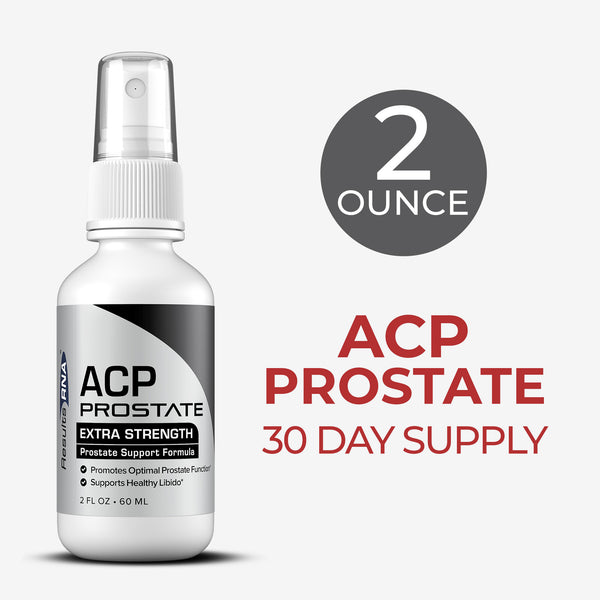ACP Prostate Extra Strength 2 oz bottle for 30-day supply, a proactive prostate health supplement for men by Results RNA.