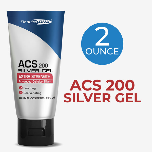 ACS 200 Silver Glutathione Gel 2 oz tube for topical skin health and antioxidant support, ideal for soothing and rejuvenating skin.